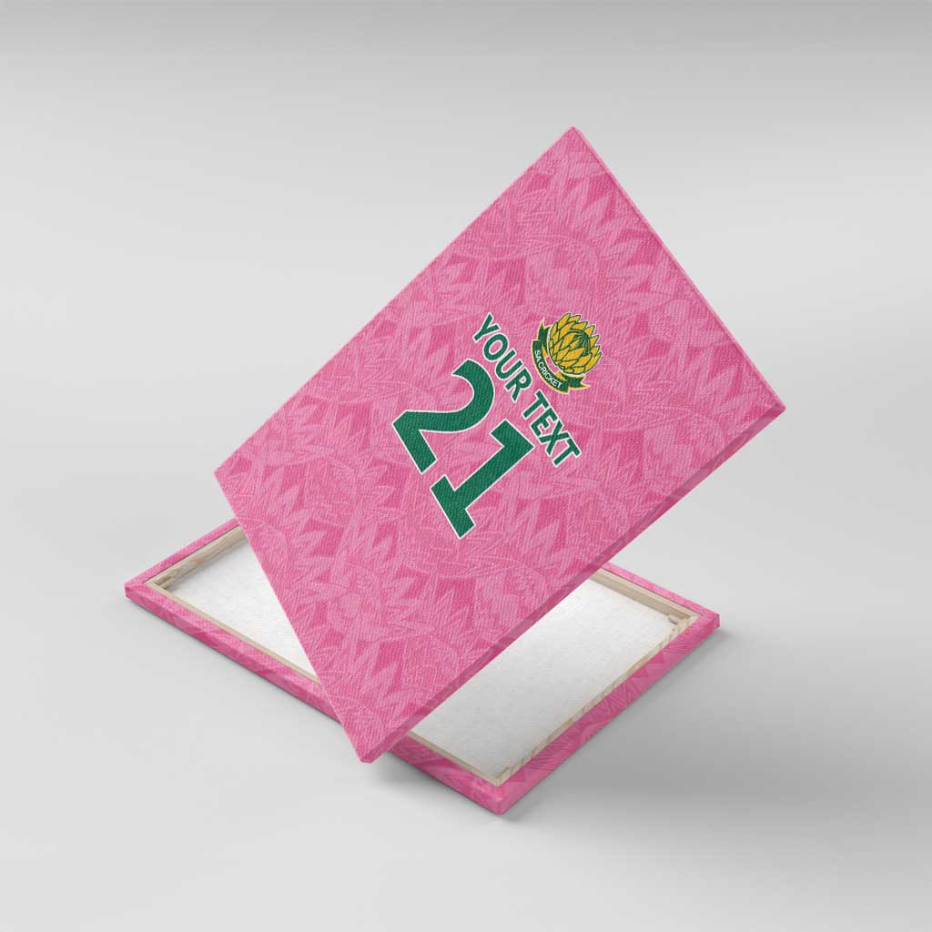 Pink South Africa Cricket Custom Canvas Wall Art Proteas Be Way Pink
