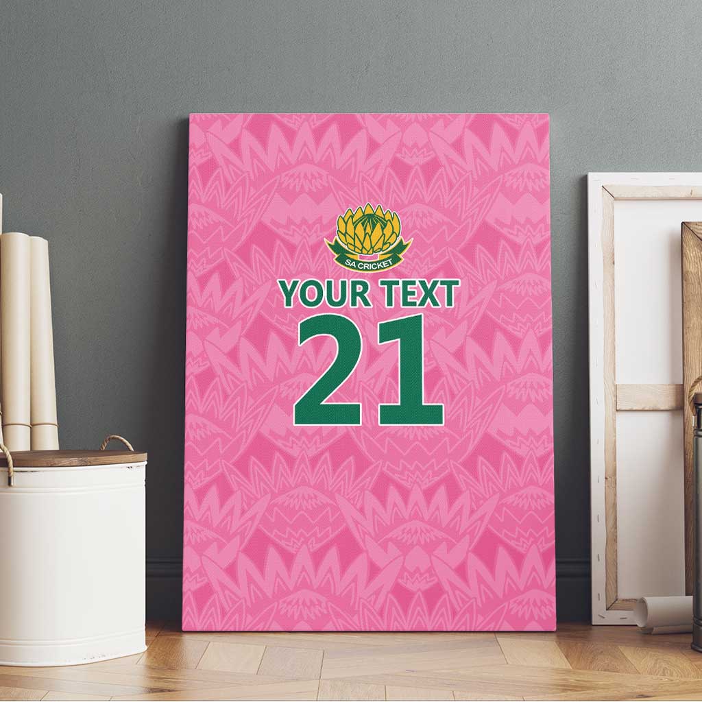 Pink South Africa Cricket Custom Canvas Wall Art Proteas Be Way Pink