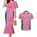 Pink South Africa Cricket Custom Couples Matching Mermaid Dress and Hawaiian Shirt Proteas Be Way Pink