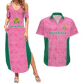 Pink South Africa Cricket Custom Couples Matching Summer Maxi Dress and Hawaiian Shirt Proteas Be Way Pink