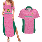 Pink South Africa Cricket Custom Couples Matching Summer Maxi Dress and Hawaiian Shirt Proteas Be Way Pink
