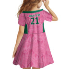 Pink South Africa Cricket Custom Family Matching Off The Shoulder Long Sleeve Dress and Hawaiian Shirt Proteas Be Way Pink
