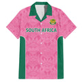 Pink South Africa Cricket Custom Family Matching Off The Shoulder Long Sleeve Dress and Hawaiian Shirt Proteas Be Way Pink
