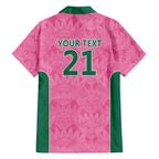Pink South Africa Cricket Custom Family Matching Off The Shoulder Long Sleeve Dress and Hawaiian Shirt Proteas Be Way Pink