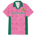 Pink South Africa Cricket Custom Family Matching Off Shoulder Short Dress and Hawaiian Shirt Proteas Be Way Pink