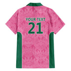 Pink South Africa Cricket Custom Family Matching Short Sleeve Bodycon Dress and Hawaiian Shirt Proteas Be Way Pink