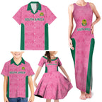 Pink South Africa Cricket Custom Family Matching Tank Maxi Dress and Hawaiian Shirt Proteas Be Way Pink