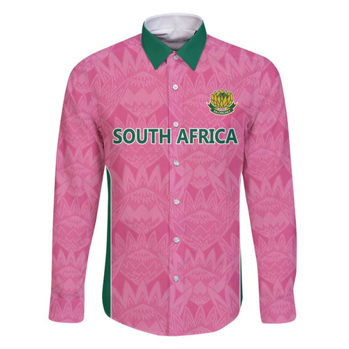 Pink South Africa Cricket Custom Family Matching Tank Maxi Dress and Hawaiian Shirt Proteas Be Way Pink