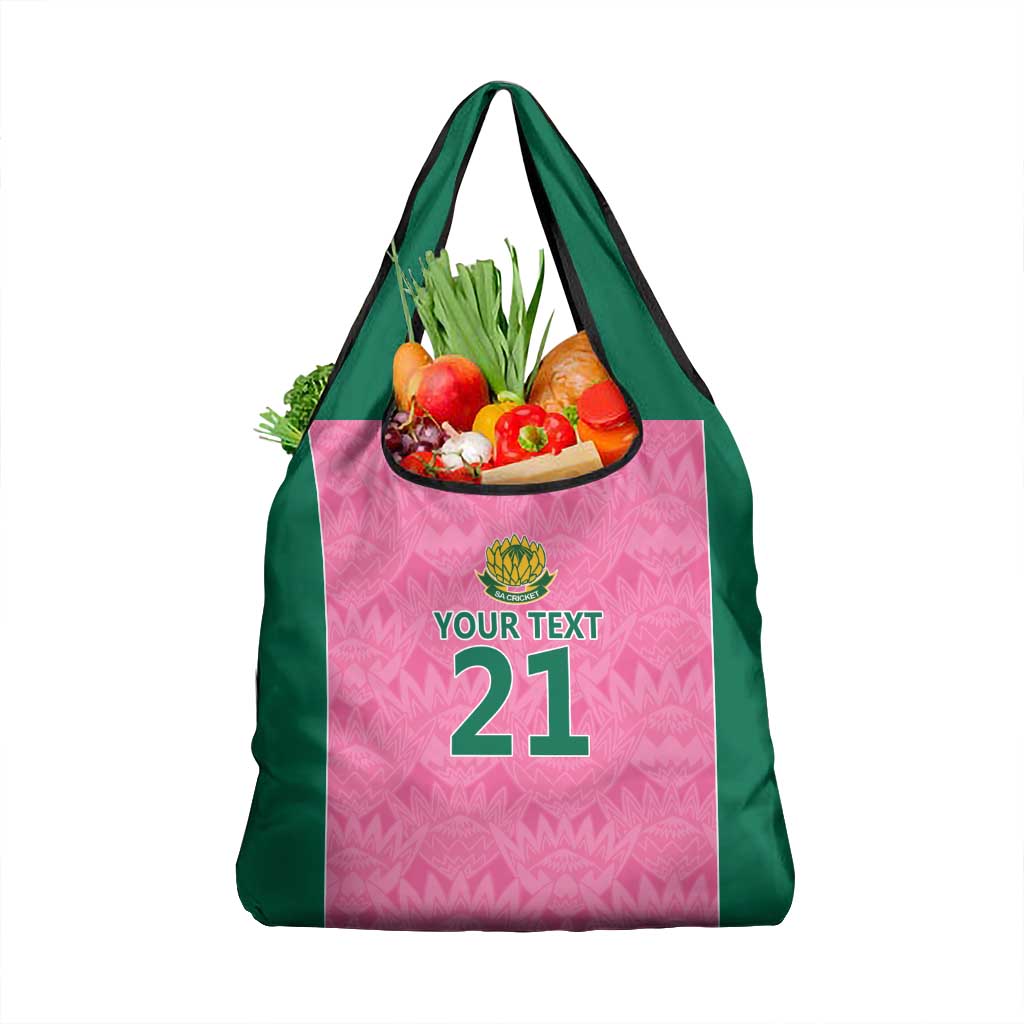 Pink South Africa Cricket Custom Grocery Bag Proteas Be Way Pink