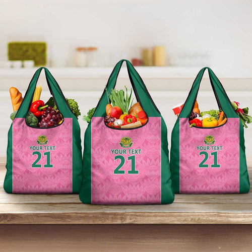 Pink South Africa Cricket Custom Grocery Bag Proteas Be Way Pink