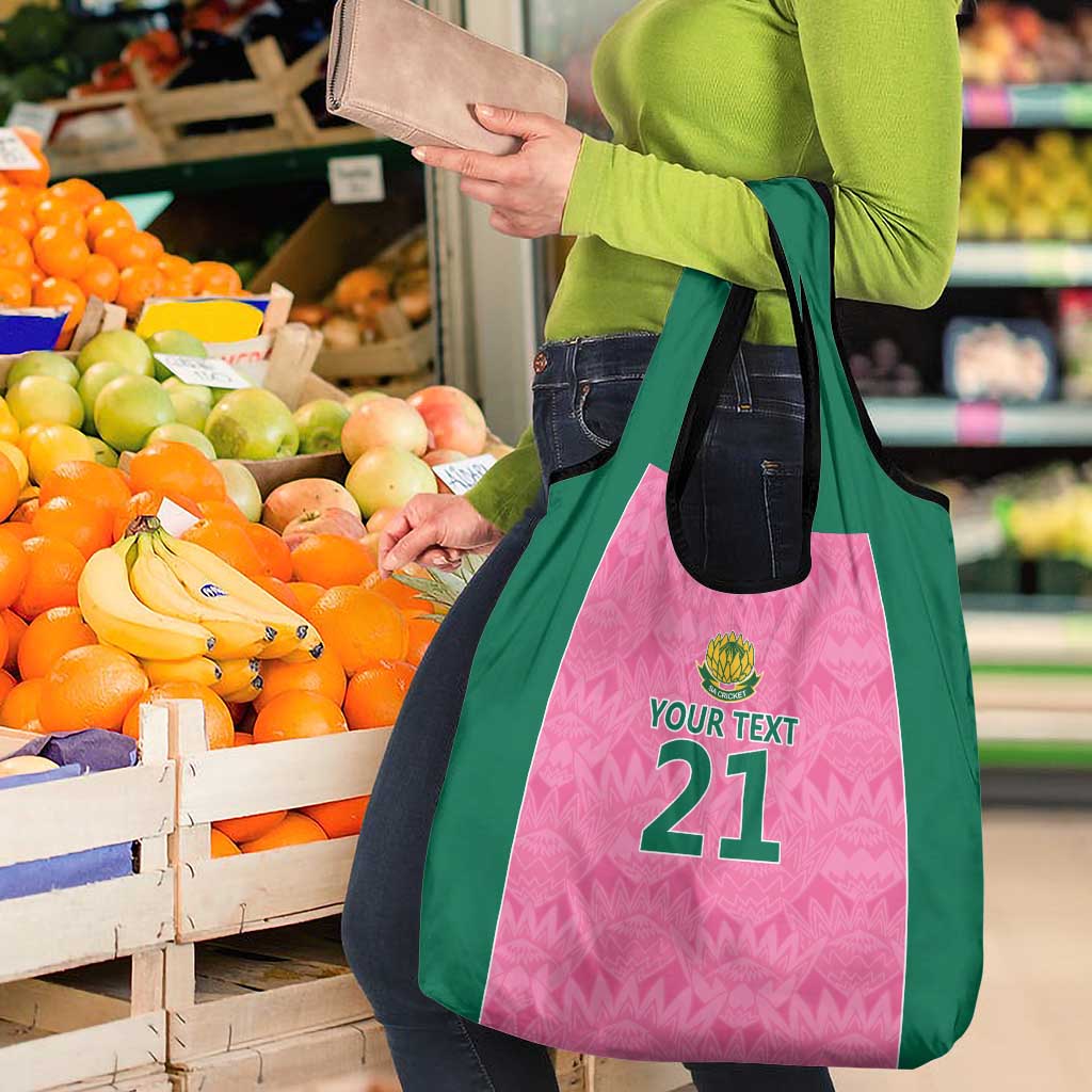 Pink South Africa Cricket Custom Grocery Bag Proteas Be Way Pink