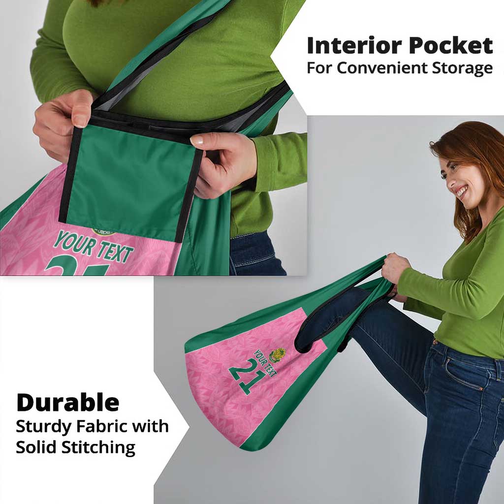 Pink South Africa Cricket Custom Grocery Bag Proteas Be Way Pink