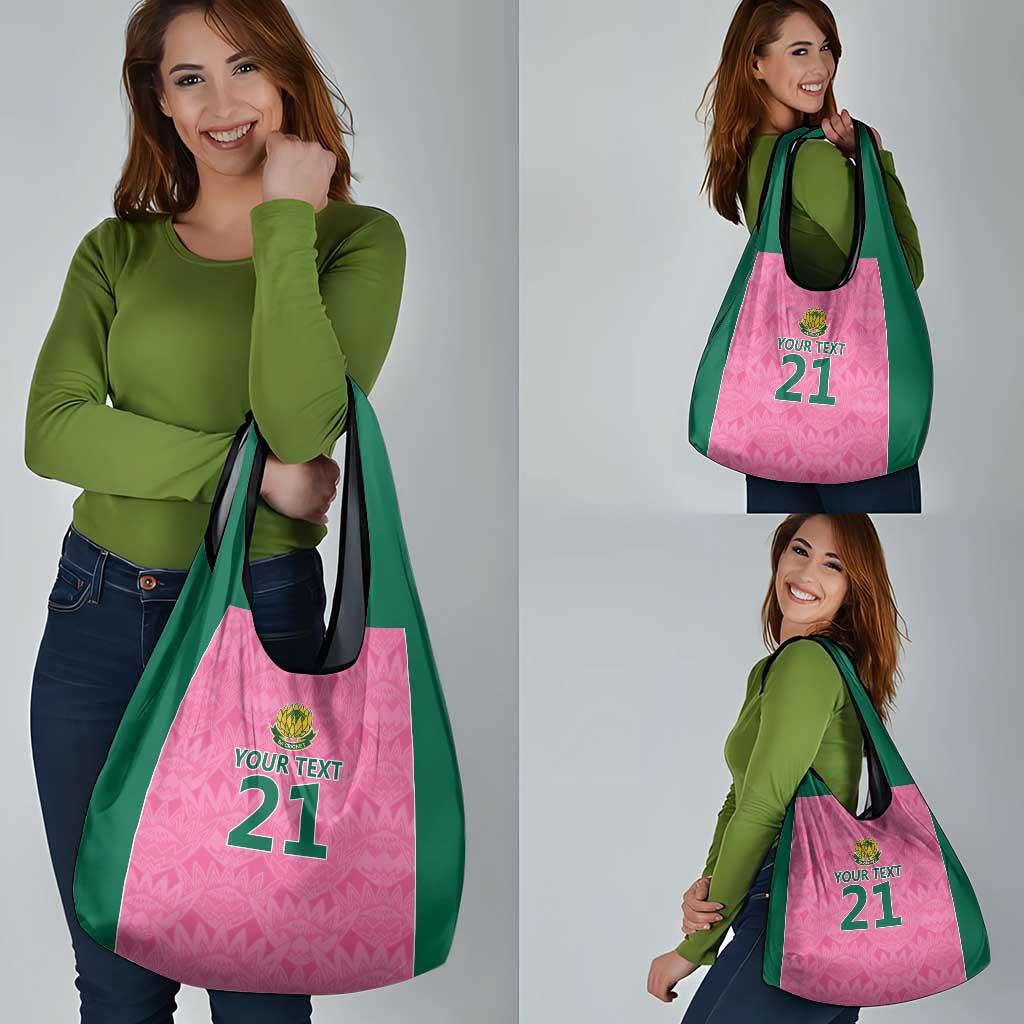 Pink South Africa Cricket Custom Grocery Bag Proteas Be Way Pink