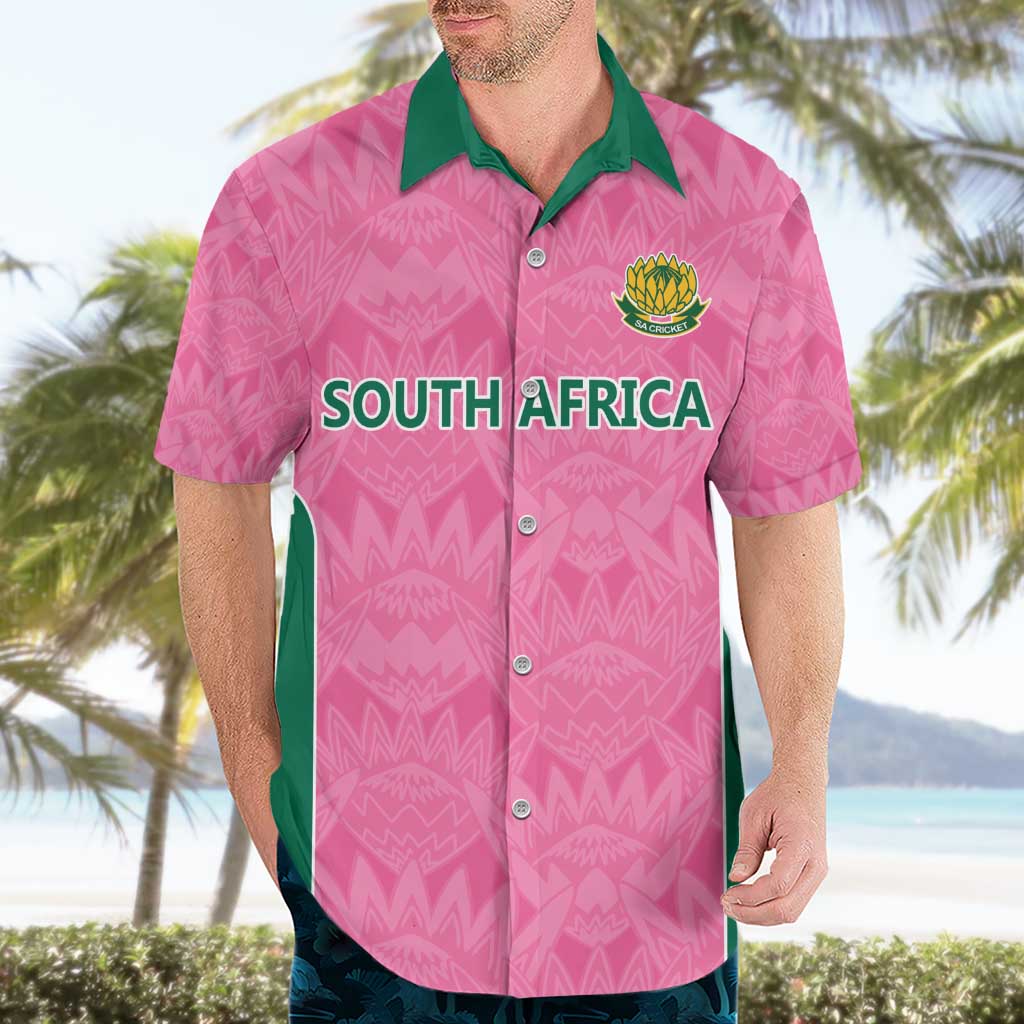 Pink South Africa Cricket Custom Hawaiian Shirt Proteas Be Way Pink