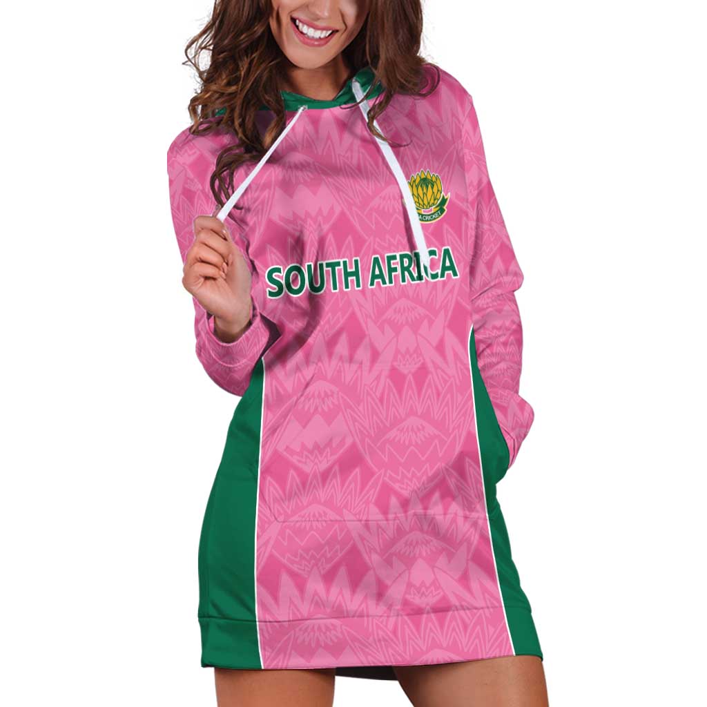 Pink South Africa Cricket Custom Hoodie Dress Proteas Be Way Pink