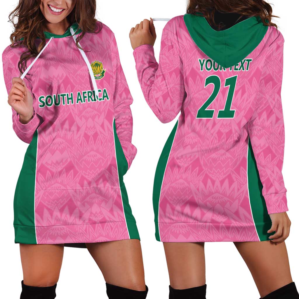 Pink South Africa Cricket Custom Hoodie Dress Proteas Be Way Pink