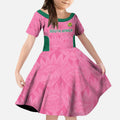 Pink South Africa Cricket Custom Kid Short Sleeve Dress Proteas Be Way Pink