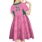Pink South Africa Cricket Custom Kid Short Sleeve Dress Proteas Be Way Pink