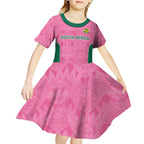 Pink South Africa Cricket Custom Kid Short Sleeve Dress Proteas Be Way Pink