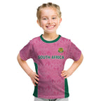 Pink South Africa Cricket Custom Kid T Shirt Proteas Be Way Pink