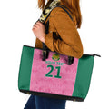 Pink South Africa Cricket Custom Leather Tote Bag Proteas Be Way Pink