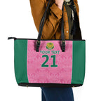 Pink South Africa Cricket Custom Leather Tote Bag Proteas Be Way Pink