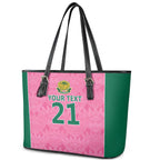 Pink South Africa Cricket Custom Leather Tote Bag Proteas Be Way Pink