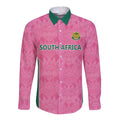 Pink South Africa Cricket Custom Long Sleeve Button Shirt Proteas Be Way Pink