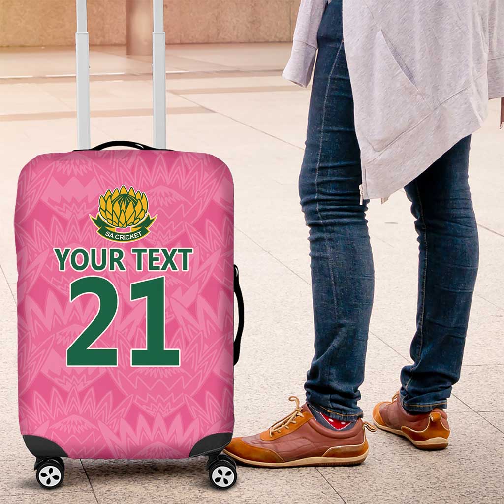 Pink South Africa Cricket Custom Luggage Cover Proteas Be Way Pink