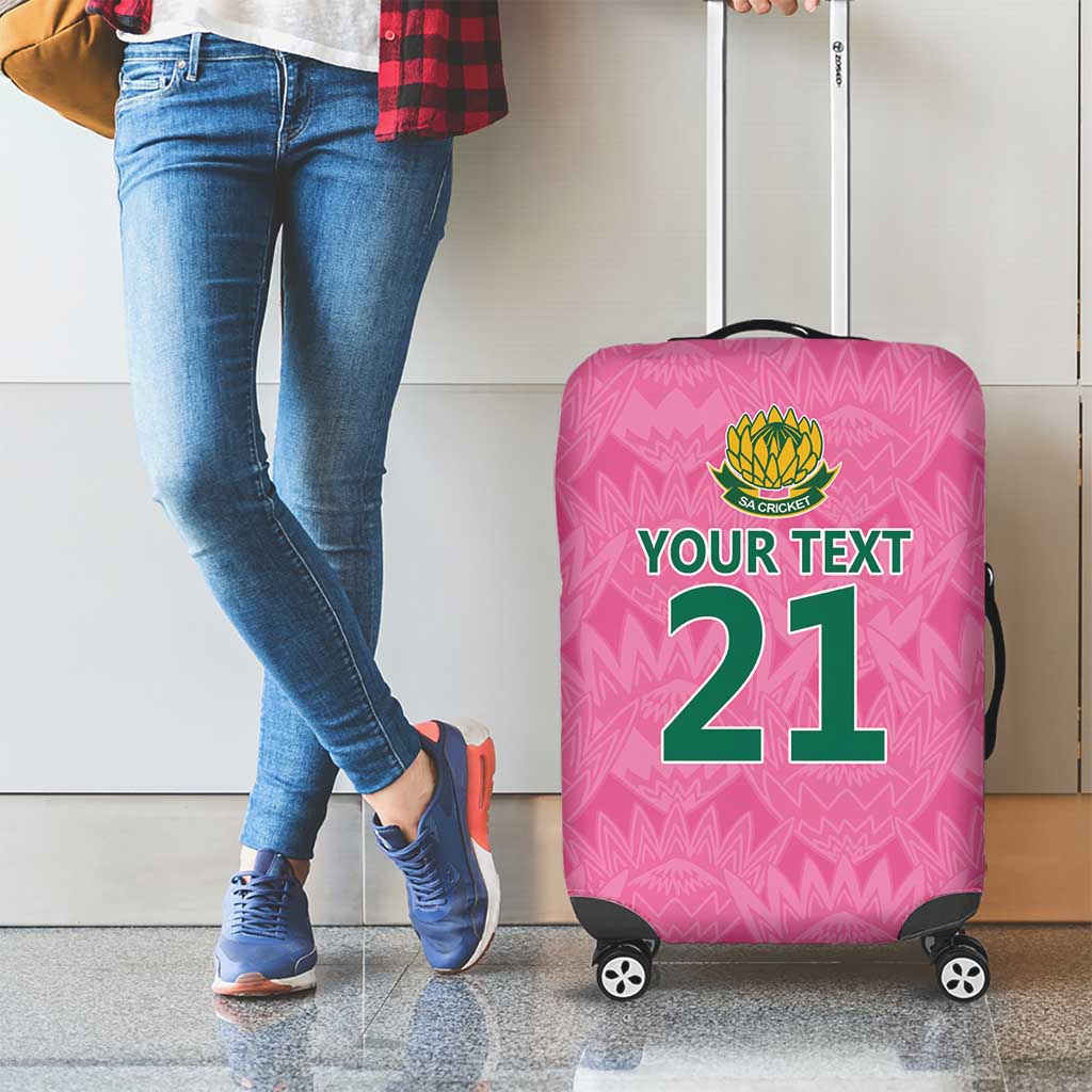 Pink South Africa Cricket Custom Luggage Cover Proteas Be Way Pink
