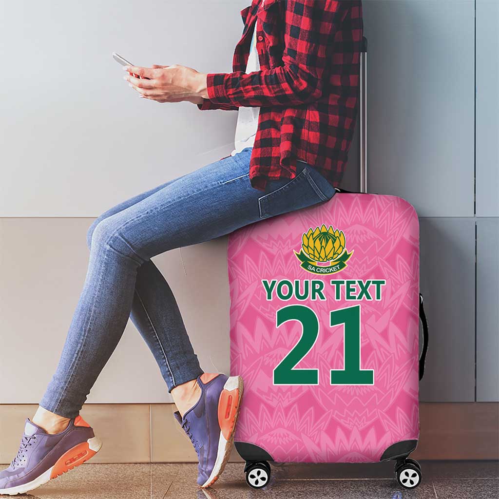 Pink South Africa Cricket Custom Luggage Cover Proteas Be Way Pink