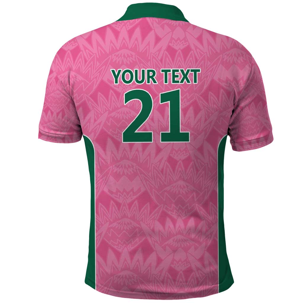 Pink South Africa Cricket Custom Polo Shirt Proteas Be Way Pink