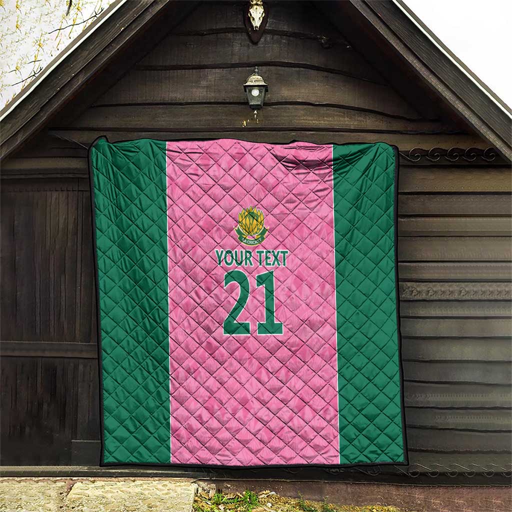 Pink South Africa Cricket Custom Quilt Proteas Be Way Pink