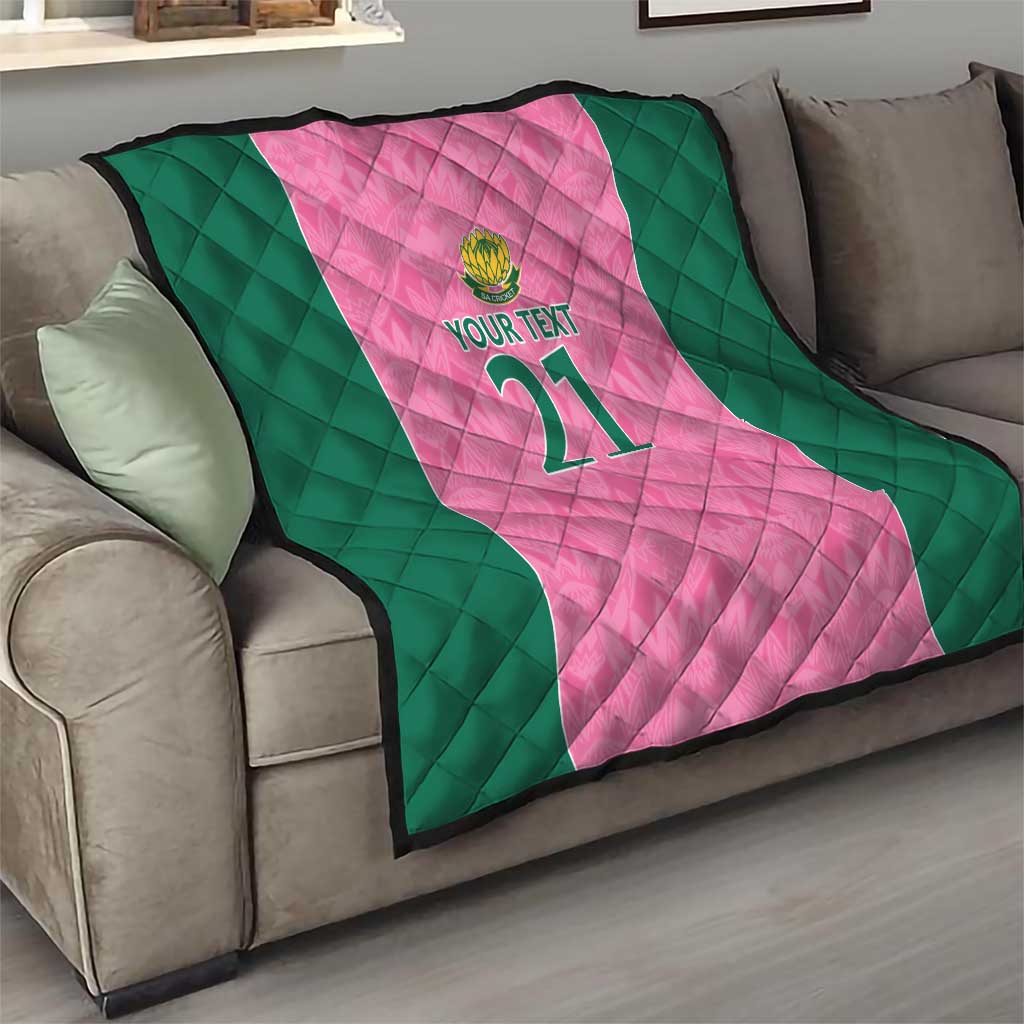 Pink South Africa Cricket Custom Quilt Proteas Be Way Pink