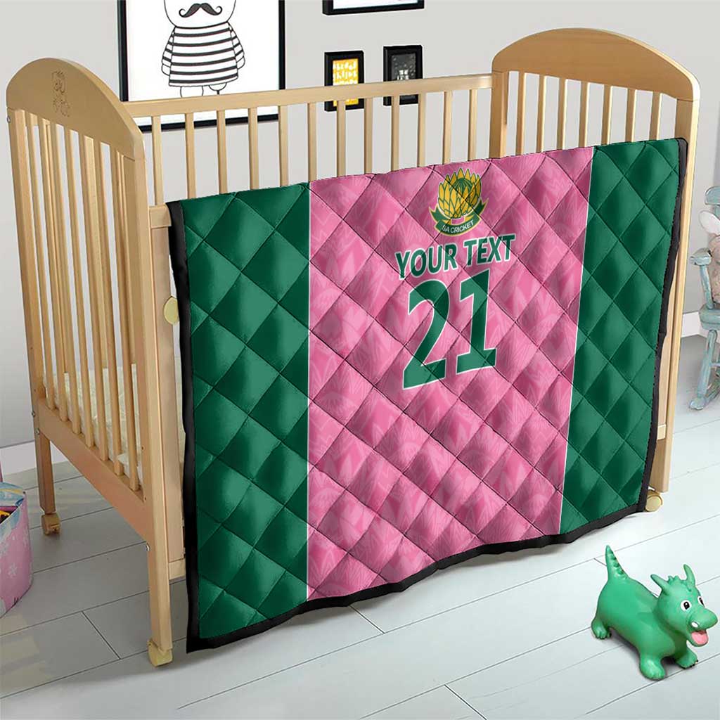 Pink South Africa Cricket Custom Quilt Proteas Be Way Pink