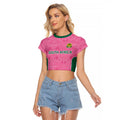 Pink South Africa Cricket Custom Raglan Cropped T Shirt Proteas Be Way Pink