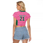 Pink South Africa Cricket Custom Raglan Cropped T Shirt Proteas Be Way Pink