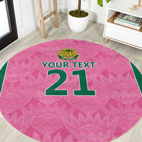 Pink South Africa Cricket Custom Round Carpet Proteas Be Way Pink