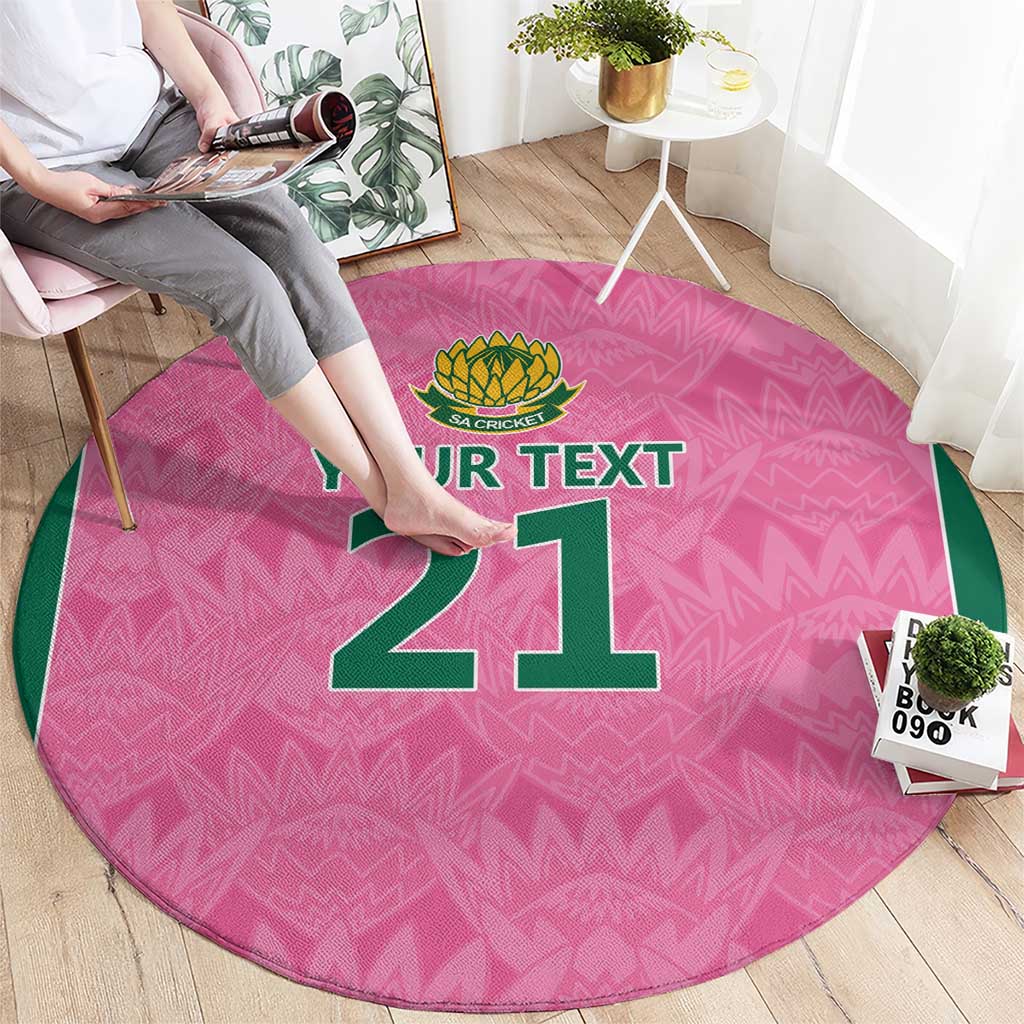 Pink South Africa Cricket Custom Round Carpet Proteas Be Way Pink