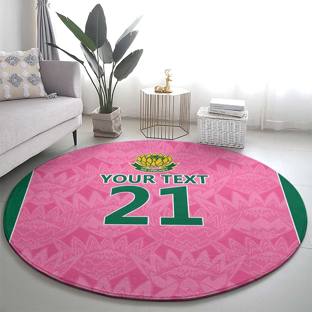 Pink South Africa Cricket Custom Round Carpet Proteas Be Way Pink