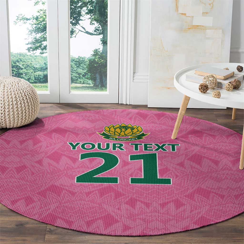Pink South Africa Cricket Custom Round Carpet Proteas Be Way Pink