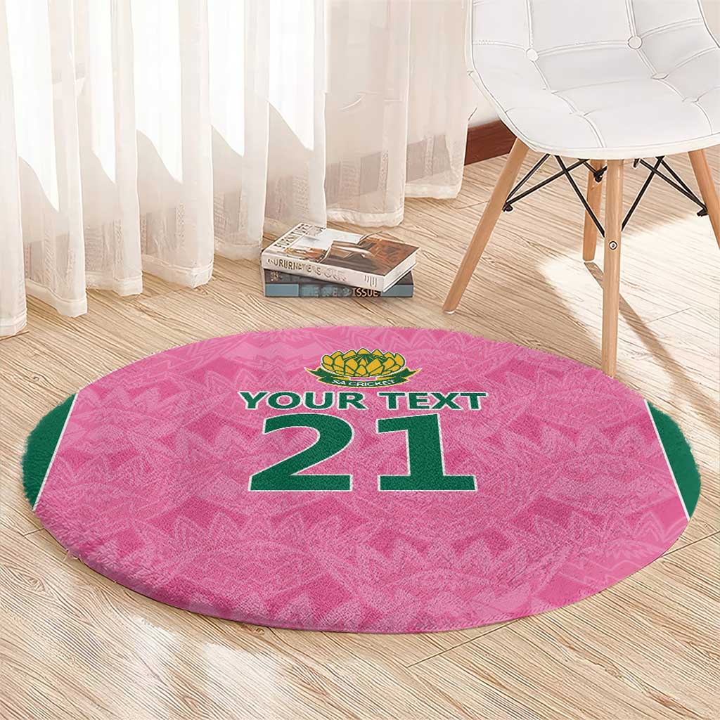 Pink South Africa Cricket Custom Round Carpet Proteas Be Way Pink