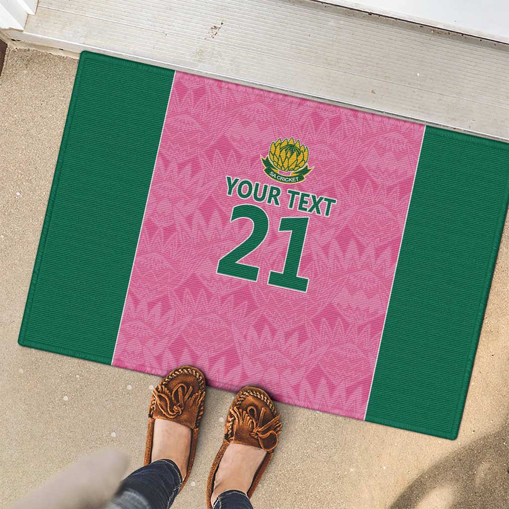 Pink South Africa Cricket Custom Rubber Doormat Proteas Be Way Pink