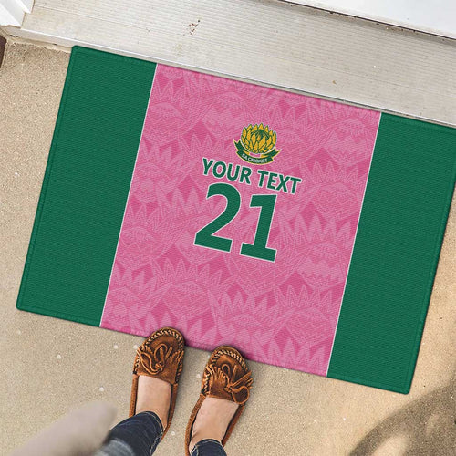 Pink South Africa Cricket Custom Rubber Doormat Proteas Be Way Pink