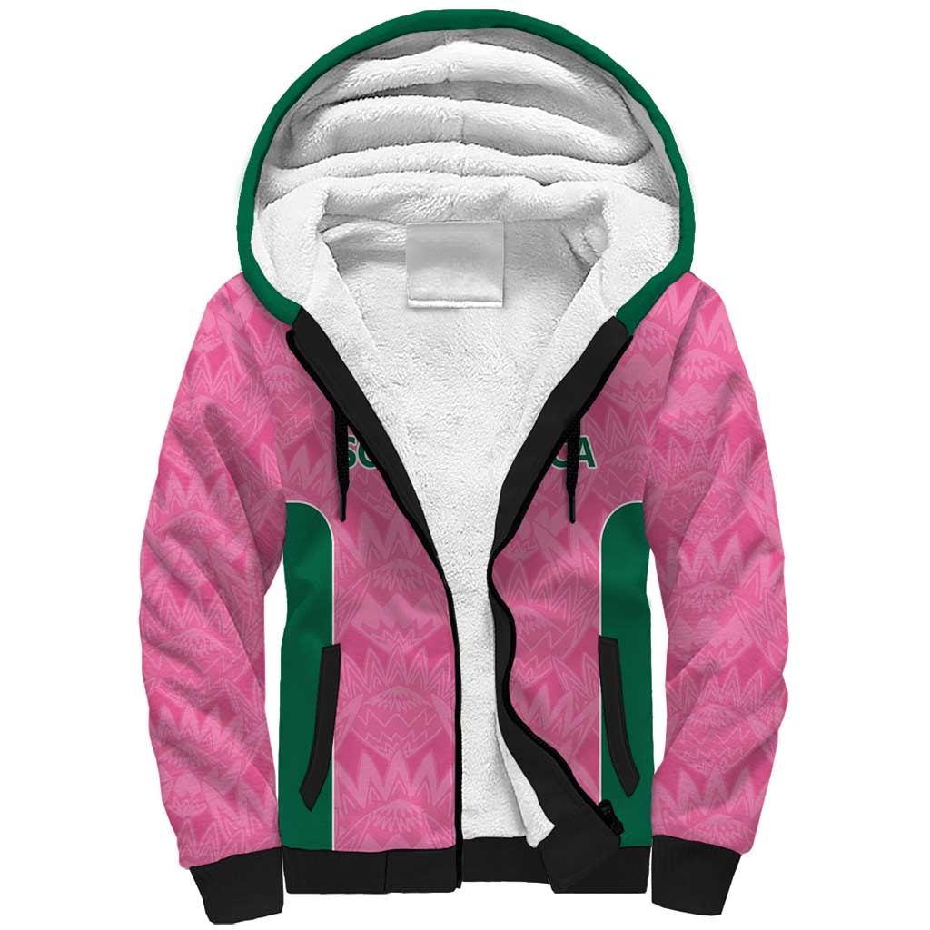 Pink South Africa Cricket Custom Sherpa Hoodie Proteas Be Way Pink