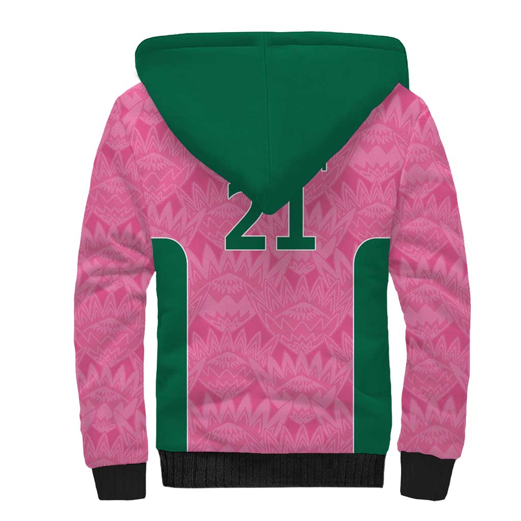 Pink South Africa Cricket Custom Sherpa Hoodie Proteas Be Way Pink