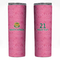 Pink South Africa Cricket Custom Skinny Tumbler Proteas Be Way Pink