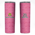 Pink South Africa Cricket Custom Skinny Tumbler Proteas Be Way Pink