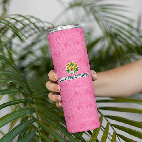 Pink South Africa Cricket Custom Skinny Tumbler Proteas Be Way Pink