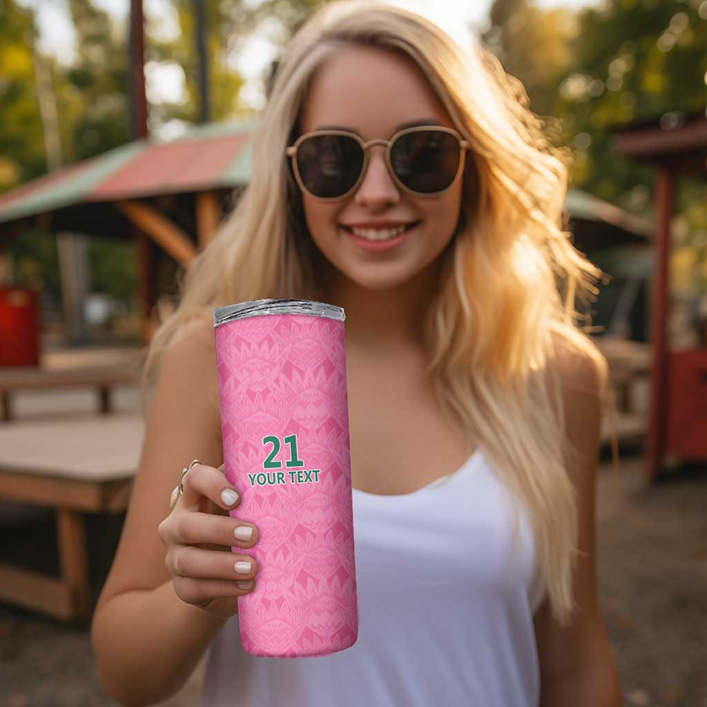 Pink South Africa Cricket Custom Skinny Tumbler Proteas Be Way Pink